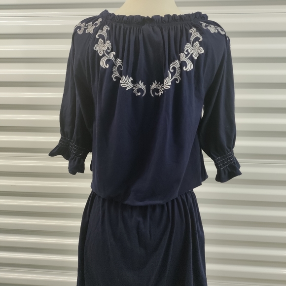 Ariat | Smocked Ruffle Dress W/ Western Embroidery Detail Women's Size Small - Picture 8 of 15